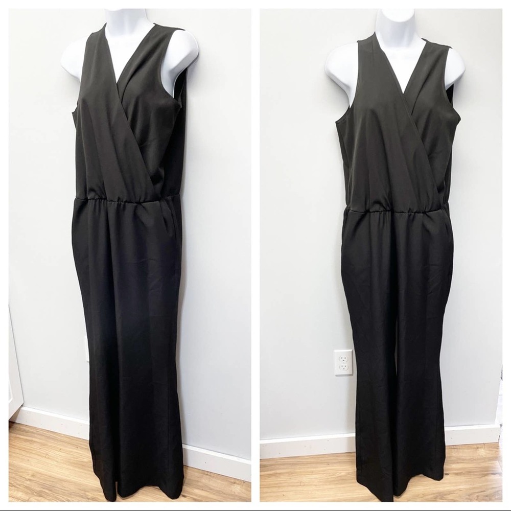 Anthropologie Drew Wide Leg Jumpsuit Black Large - Picture 2 of 16